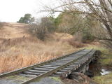 The Crookwell line crosses Kiamma Creek, just past the rail yard.