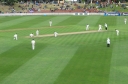 Daniel Vettori bowls to a Pakistani batsman at the Basin Reserve.