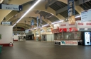 A view of the main lobby of Wellington Railway Station. On the far left, some renovation work is being completed.