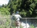 Dad looks out at the water catchment area in Kaitoke. This is one of the main water catchments for the Wellington area.