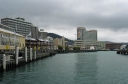 A clearer view from outside Dockside. Here the New Zealand Post building can be clearly seen. Gandalf the White is part of a promotional stamp series for NZ Post.