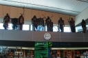 More Lord of the Rings costumes above the Great New Zealand Shop at Wellington Airport. My flight to Australia is due to leave at 3.25pm.