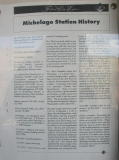 A page showing the history of Michelago station, at the station's notice board.