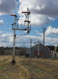 The main signals and engine shed at Cooma rail yard, looking north.