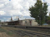 Looking southwest from the barracks side of the tracks back to Cooma railway station.