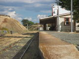 A look south down the edge of Cooma railway platform.