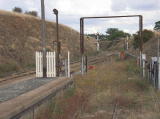 A mid-shot of the track leading up to the dock at the southern end of Cooma station.
