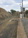 The eastern side of Cooma platform at the southern end of the station.