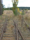 A longer look at points and derailer south of the Monaro Highway overpass. Some shine is still visible on the track.