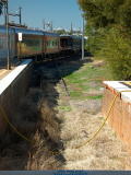 Closer look from the dock at Dubbo station, showing the dock siding intact and connected.