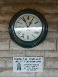 Clock at Dubbo railway station, and 100 year plaque.