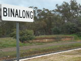 Binalong station, with a platform in the distance.