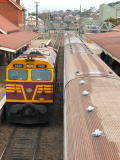 Goulburn railway station, looking down the line as the locomotives change ends.