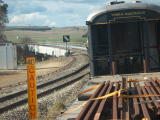 Newly replaced concrete bridge south of Tarago, and the start of the garbage shunting loop, looking up towards Goulburn.