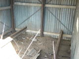The rails of the shed are offset from the floor of the gangers shed, Williamsdale.