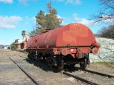 A water gin at the up end of Michelago station yard. The carriage shed can be seen in the distance.
