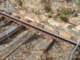 A shadow from the steel sleeper indicates how much ballast was removed from the track bed itself near 341.8km.