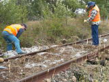 Hail and debris across the railway track around 344.3km.