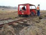 Scouring of the track base, on the down side of the railway line, near 343.4km.
