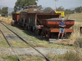 A closer look at the wagons on the siding at Royalla station.