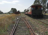 Another view of the points from the loop line to the siding at Royalla. In the distance, a Trackman SPV is about to run on the loop line.