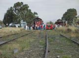 A view from the northern end of the station looking back towards the activity on the lines at Royalla.