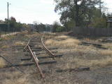 A dismantled siding at the eastern end of the Yass station yard. Looking north along Dutton street the railway is still easily seen.