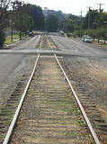 A closer look up Dutton street towards the Yass river. The railway yard is directly behind the photographer.