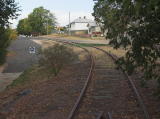 Looking back from the southern end of the bridge, the track takes a small curve to line up with Dutton street.